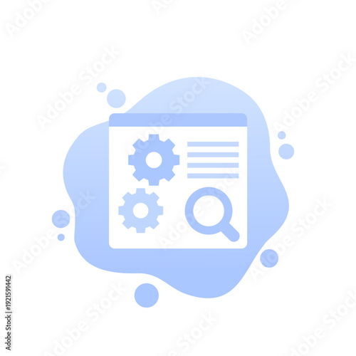 IT audit icon, evaluating information technology infrastructure vector