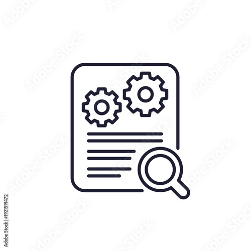 IT audit line icon on white