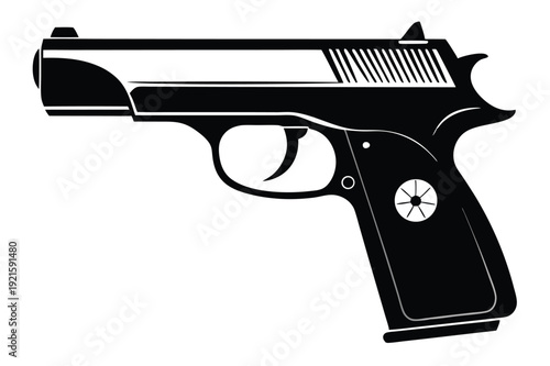 makarov pm silhouette line art vector illustration