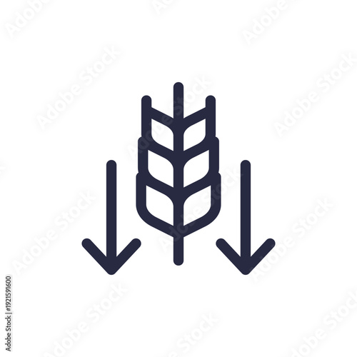 low carb icon on white, line vector