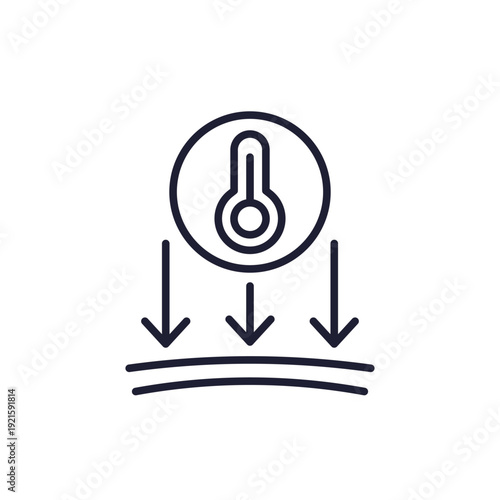 temperature impact line icon, thermal conditions vector