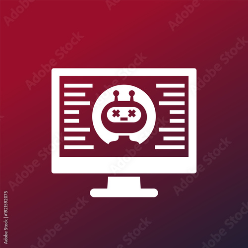 AI hallucination icon with robot and computer