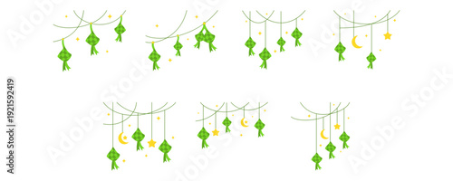 Ketupat Decoration Eid Al Fitr Illustration. Vector Isolated.
