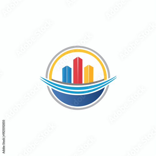 Dynamic urban development and real estate growth logo concept representing progress and future aspirations for businesses