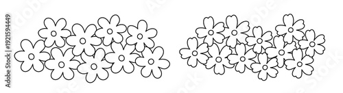 Flowers Cluster Outline Vector Set.
Garden Flower Group Coloring Page Illustration.
Cute Spring Flower Cluster Line Art Clipart.