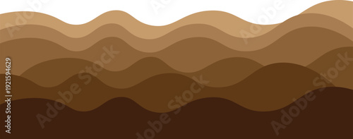 Wavy layered gradient background with brown and beige tones transitioning to white at the
