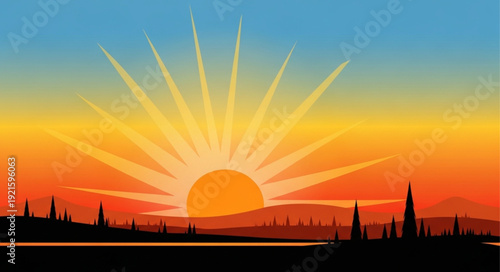 sunset over the field