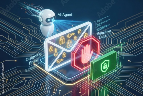 Data loss prevention AI blocking sensitive outgoing email data
