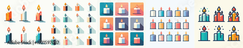 Vector set image of candle