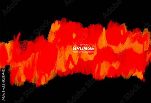 Red grunge paint stroke abstract background vector.