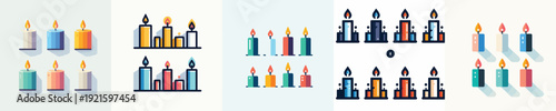 Vector set image of candle