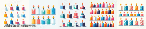 Vector set image of candle