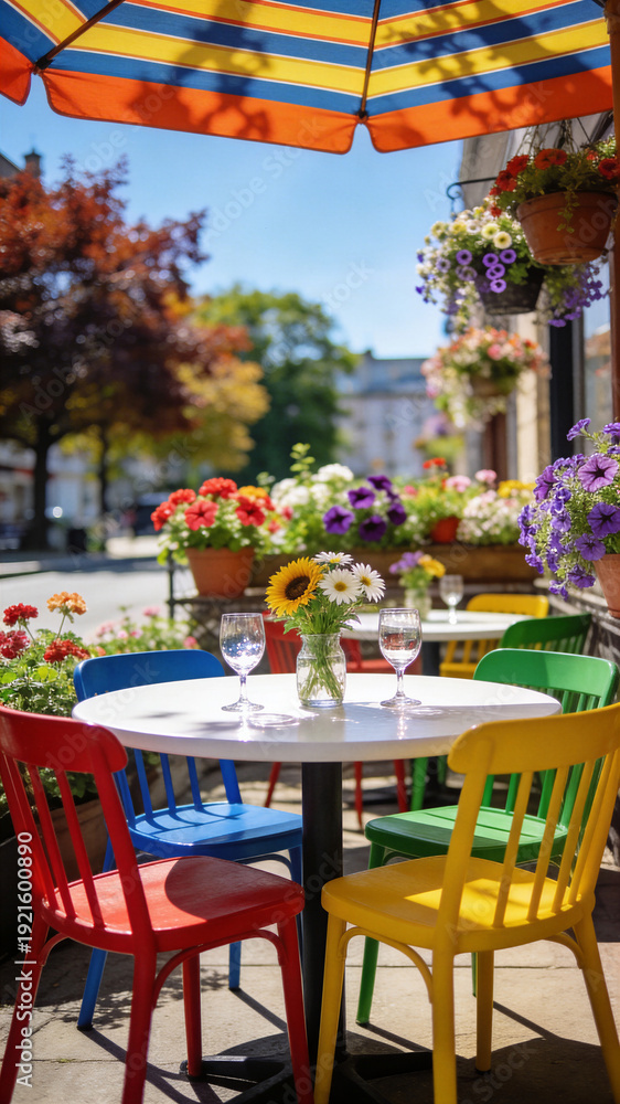Obraz premium A table with a vase of flowers and a glass of water on it