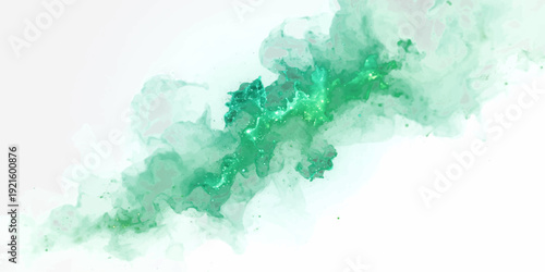 Abstract blue watercolor sky with soft clouds and flowing paint textures on paper