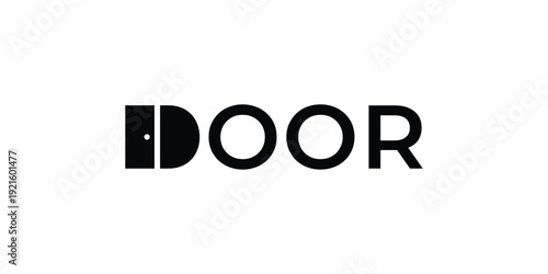 Minimal Door Wordmark Logo Template for Interior and Home Business