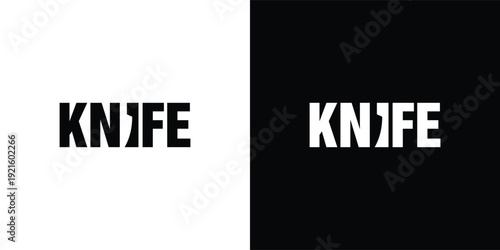 Modern Knife Wordmark Logo Design for Restaurant and Culinary Brand Identity