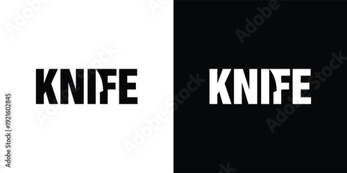 Modern Knife Wordmark Logo Design for Restaurant and Culinary Brand Identity