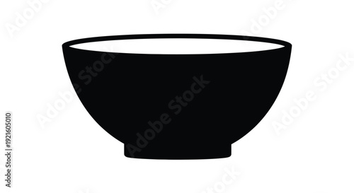 Simple black bowl isolated on white a striking silhouette