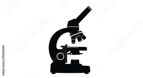 Black silhouette of a microscope a tool for scientific research silhouette