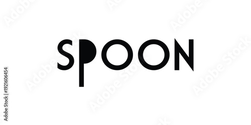 Modern Spoon Wordmark Logo Design for Restaurant and Food Brand