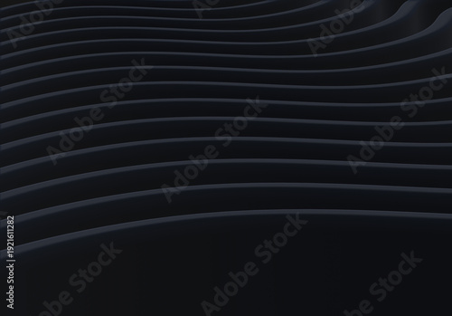 Wallpaper Mural Dark black Abstract 3d render background geometric spiral curves light lines design render wallpaper modern illustration multicolored wavy surfaces waves Torontodigital.ca
