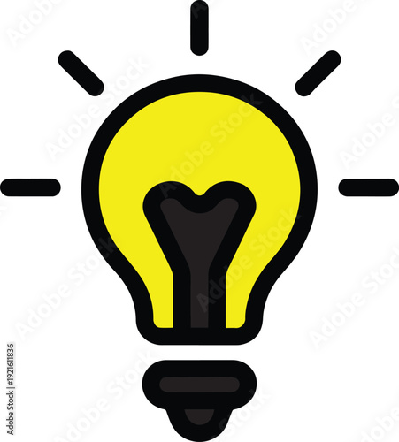 Light bulb icon with heart-shaped filament symbolizing creativity and inspiration