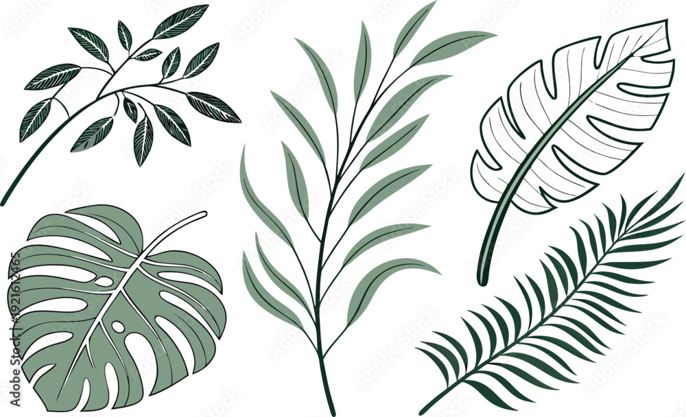 Fototapeta premium Seamless floral vector pattern featuring green olive tree leaves and spring plant branches for a vintage nature wallpaper design illustration