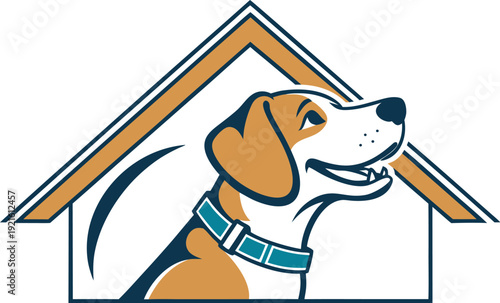 Isolated vector illustration of a cute cartoon puppy, a happy domestic canine and adorable pet mammal holding a bone, featuring small brown and white details for a funny veterinary or vet concept
