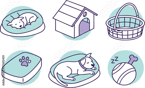 Easter farm animals vector icon set featuring flat food and restaurant symbols like fish and cake for web design and home art illustration