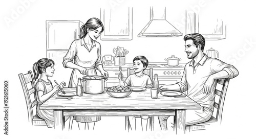 Family Having Dinner Together.