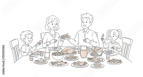 Family Having Meal Together.