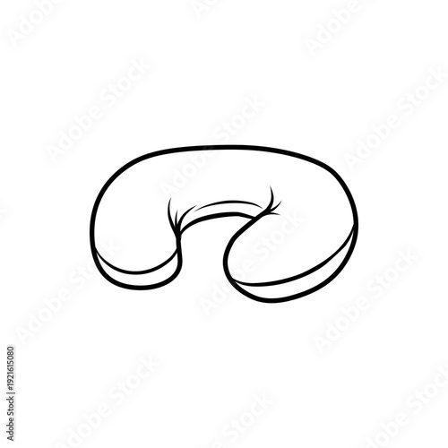 Inflatable neck travel pillow icon for comfort vector illustration
