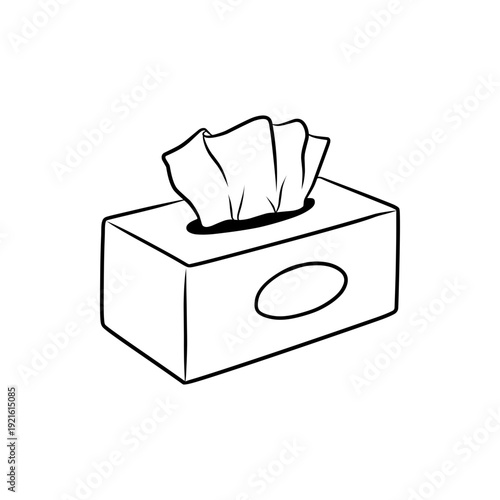 Facial tissue box icon with paper napkins vector illustration