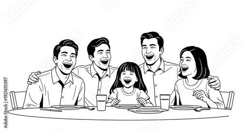 Family Having Meal Together.