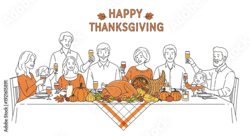 Family Gathering for Thanksgiving Dinner.