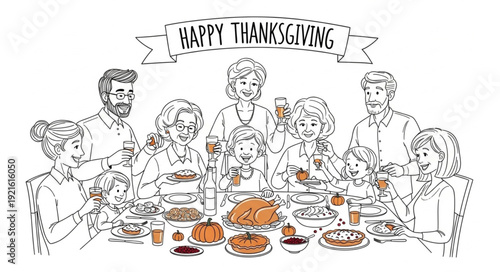 Family Gathering for Thanksgiving Dinner.