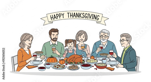 Family Gathering for Thanksgiving Dinner.