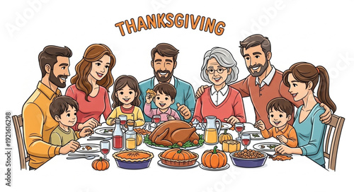 Family Gathering for Thanksgiving Dinner.