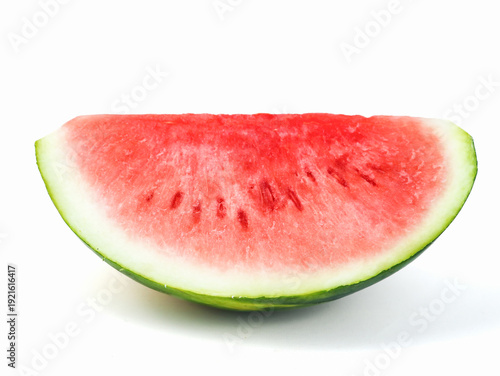 Fotografia Slice of seedless watermelon isolated on white background
