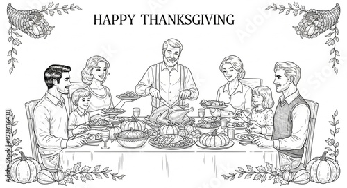 Family Gathering for Thanksgiving Dinner.