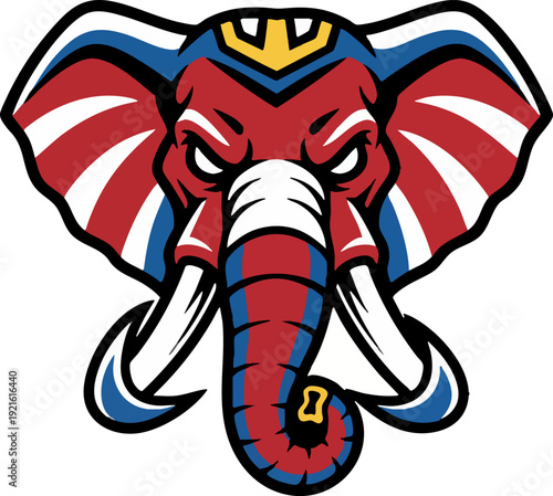 Powerful Elephant Head Logo Graphic Design