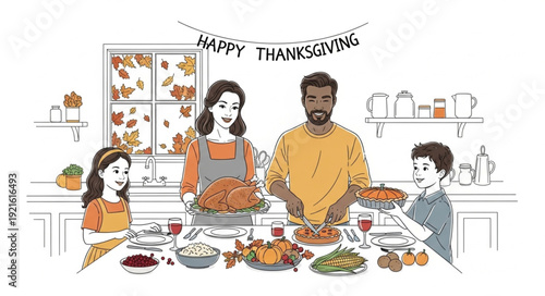 Family Gathering for Thanksgiving Dinner.