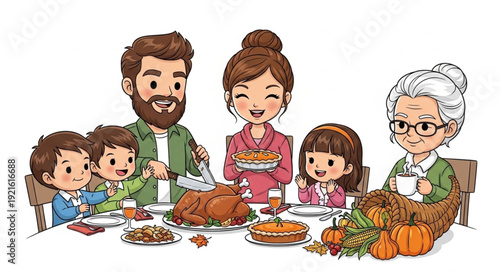 Family Gathering for Thanksgiving Dinner.