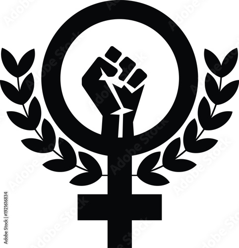 Women Empowerment Icon Female Gender Equality Emblem, woman's day concept clipart