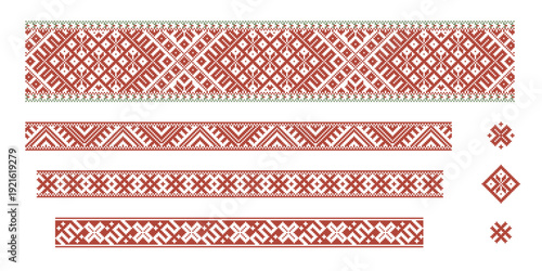 Seamless Latvian folk ornament belts