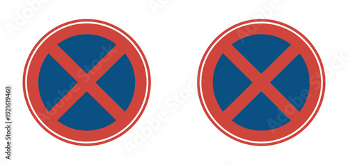 No parking or vehicle parking not allowed info warning sign icon, vector illustration, road safety