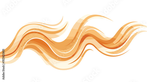 Abstract flowing lines in shades of gold and orange creating a sense of movement and energy for modern background illustrations.