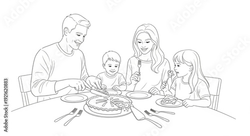 Family Having Meal Together.