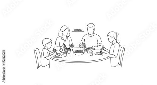 Family Having Meal Together.