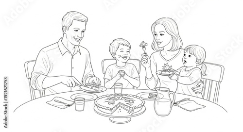 Family Having Meal Together.